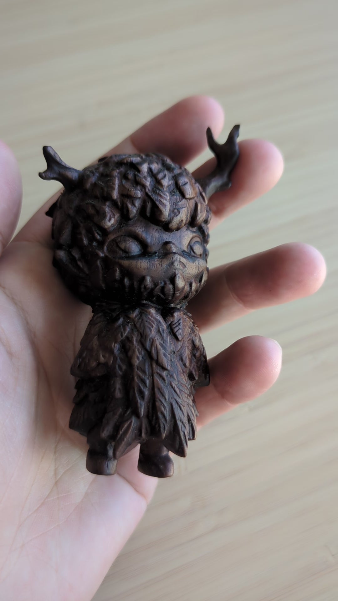 handmade wooden feather hirono xiaoye figurine