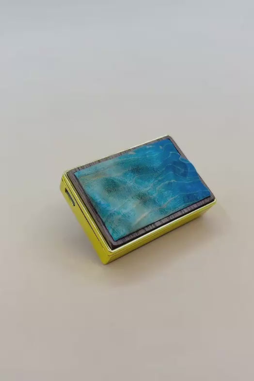 Handmade Wooden Ocean Blue Lighter