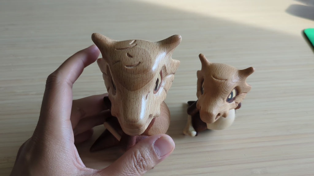 Handmade Wooden Cubone Figurine 