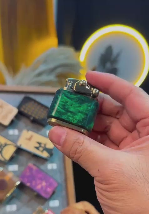 Handcrafted Wooden Lighter in Lake Green
